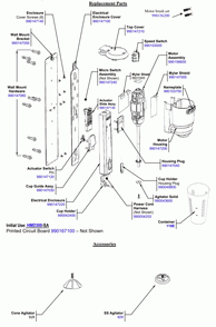 Part Location Diagram of 990092900 Hamilton Beach Switch Update Kit